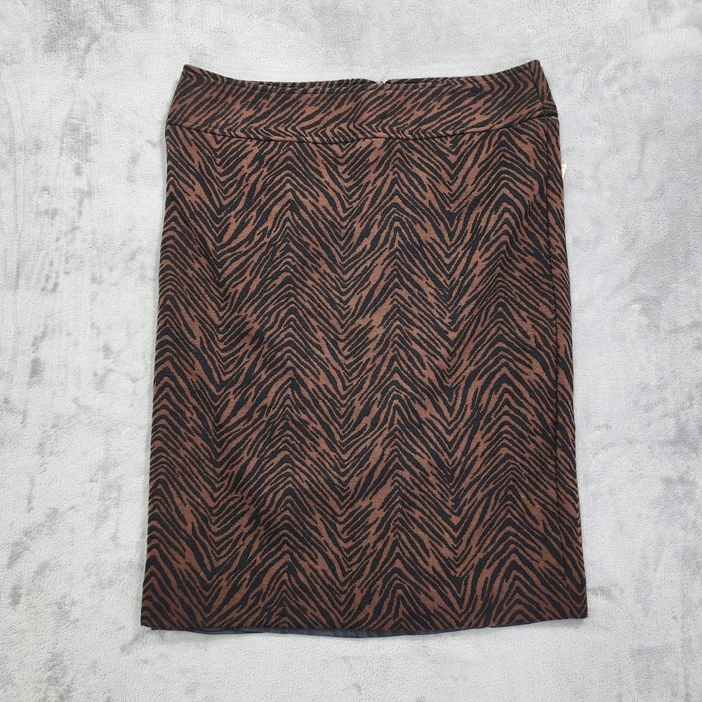 NEW Charter Club Skirt Womens‎ 6 Brown Animal Print Pencil Stretch Office